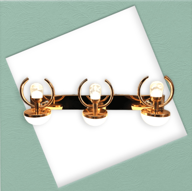 TRACKLITE AA Lites Studio Rose Gold Mirror 3 Wall Light for Make-UP Room Dressing Room Bathroom for Home Hotel Restaurant Resort