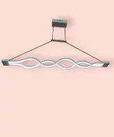 TRACKLITE  Dimmable LED Acrylic Panel Material Wave LED Light Pendant, Semi Flush Mount Ceiling Lights, White, Integrated LED Light with (Warm)