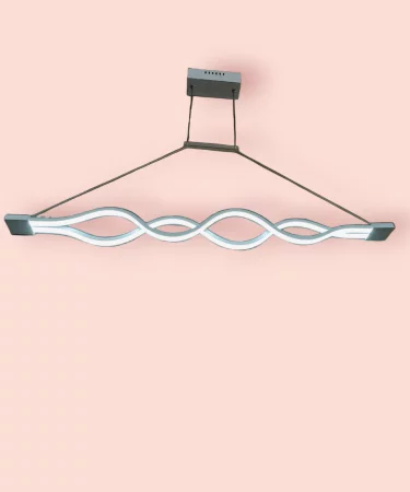 TRACKLITE Dimmable LED Acrylic Panel Material Wave LED Light Pendant, Semi Flush Mount Ceiling Lights, White, Integrated LED Light with (Warm)