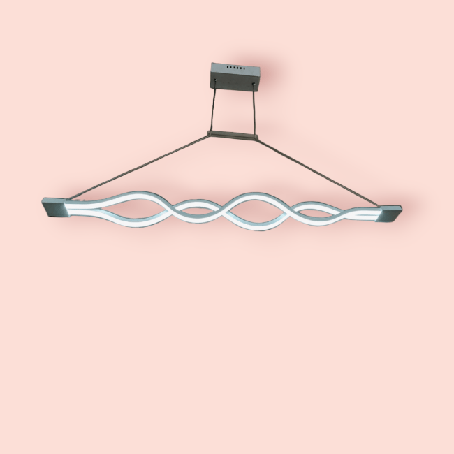 TRACKLITE  Dimmable LED Acrylic Panel Material Wave LED Light Pendant, Semi Flush Mount Ceiling Lights, White, Integrated LED Light with (Warm)