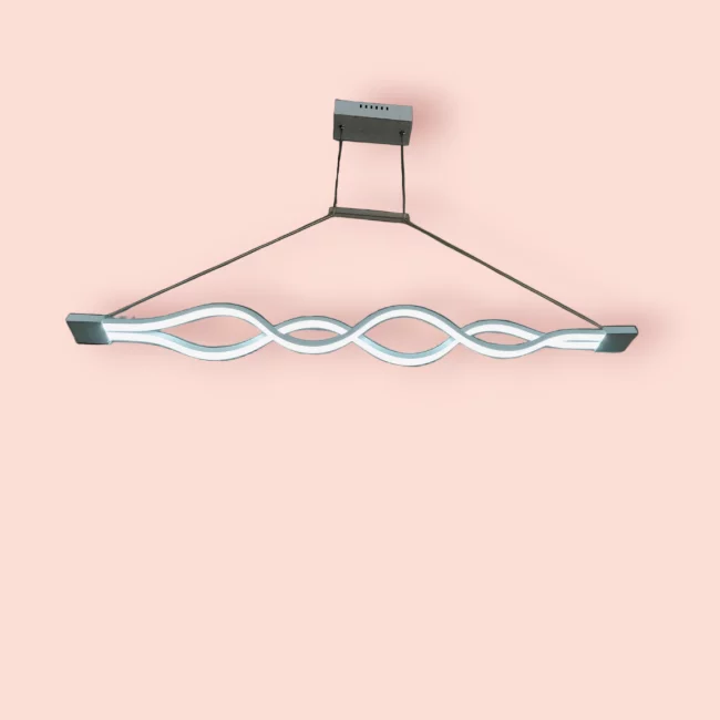 TRACKLITE  Dimmable LED Acrylic Panel Material Wave LED Light Pendant, Semi Flush Mount Ceiling Lights, White, Integrated LED Light with (Warm)