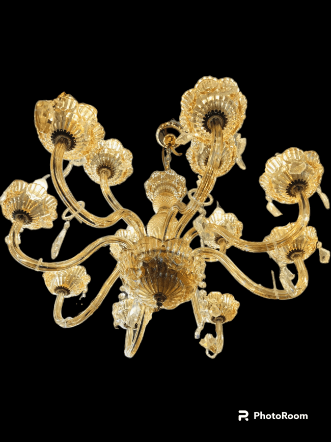 TRACKLITE TRACKLITE Antique Design Crystal Hanging Ceiling Light Chandelier Crystal k9 Orginal ( 25- inch L — 19- inch W ) JHUMMMAR for Home ( INSTALLATION FREE + 12 BULB FREE FREE )