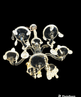 TRCKLITE Modern Contemporary 6 Lights Round Crystal Glass Chandelier for Home, Living Room, Hallway Decorative Wall Hanging (Transparent)