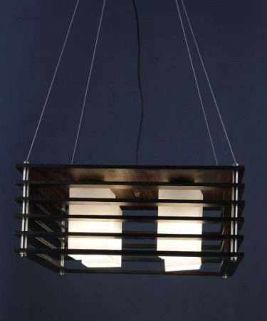 TRACKLITE Wood Chandelier Brown for Living Room, Bedroom, Dining Room, Kitchen ( WITH 4 BULB FREE FREE )