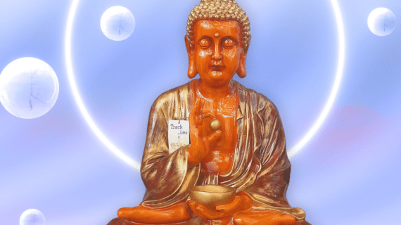 TRACKLITE  BUDDHA Homestead Decore Solution Blessing Buddha  for Home Decor | Ashirwad Buddha showpiece | Buddha showpiece for Living Room | Big Size 2 feet Buddha | Fibre Buddha Statue ( 22- inch L __  15- inch W )