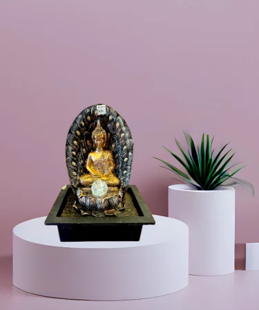 TRACKLITE BUDDHA Nilkamal Buddha Peacock Water Fountain for Home Decor Office Decoration Gifting Garden Indoor Fountain ( 16 inch L - 11 inch W )