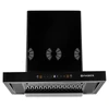 Faber 60cm 1250 m3/hr 6 way silent suction, Autoclean Chimney, Filterless, 8 Yr on Motor, 2Yr Comprehensive Warranty, Made in India (HOOD BONITO 3D IND HC SC FL BK 60, Touch & Gesture Control, Black