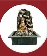 TRACKLITE  Lord Ganesha Ji Tabletop Water Fountain, Environmental Resin Indoor Fountain, Desktop Fountain, Indoor Waterfall Feature with Light for Home Office Decor Relaxation ( Lord Ganesha Ji-1) ( 17- inch L -  12- inch W )